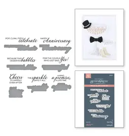 SPELLBINDERS SPELLBINDERS BETTERPRESS HAPPIER HOUR COLLECTION A SPECIAL TOAST SENTIMENTS PRESS PLATES & DIE SET