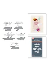 SPELLBINDERS SPELLBINDERS BETTERPRESS HAPPIER HOUR COLLECTION FOUNTAIN WISHES SENTIMENTS PRESS PLATES & DIE SET