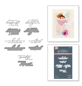 SPELLBINDERS SPELLBINDERS BETTERPRESS HAPPIER HOUR COLLECTION FOUNTAIN WISHES SENTIMENTS PRESS PLATES & DIE SET