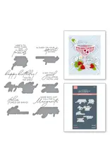 SPELLBINDERS SPELLBINDERS BETTERPRESS HAPPIER HOUR COLLECTION SIP SIP OLE SENTIMENTS PRESS PLATES & DIE SET