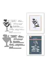 SPELLBINDERS SPELLBINDERS BETTERPRESS HAPPIER HOUR COLLECTION MARTINI MOOD PRESS PLATES & DIE SET