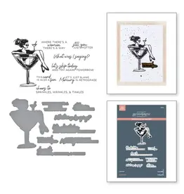 SPELLBINDERS SPELLBINDERS BETTERPRESS HAPPIER HOUR COLLECTION MARTINI MOOD PRESS PLATES & DIE SET
