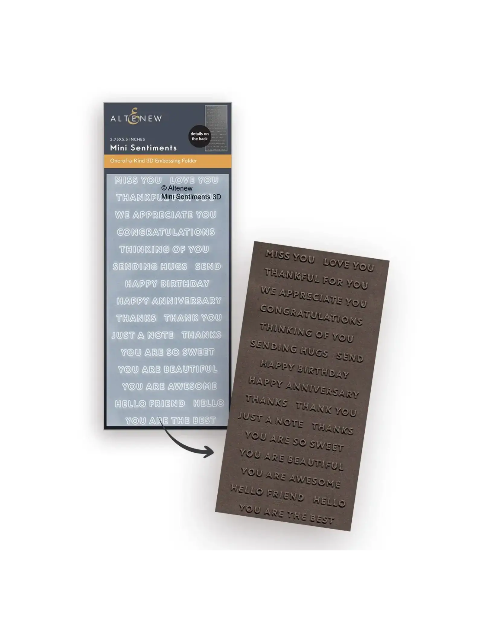 ALTENEW ALTENEW MINI SENTIMENTS 3D EMBOSSING FOLDER