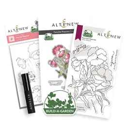 ALTENEW ALTENEW BUILD-A-GARDEN FANCIFUL PANSIES CLEAR STAMP, DIE SET AND STENCIL SET BUNDLE