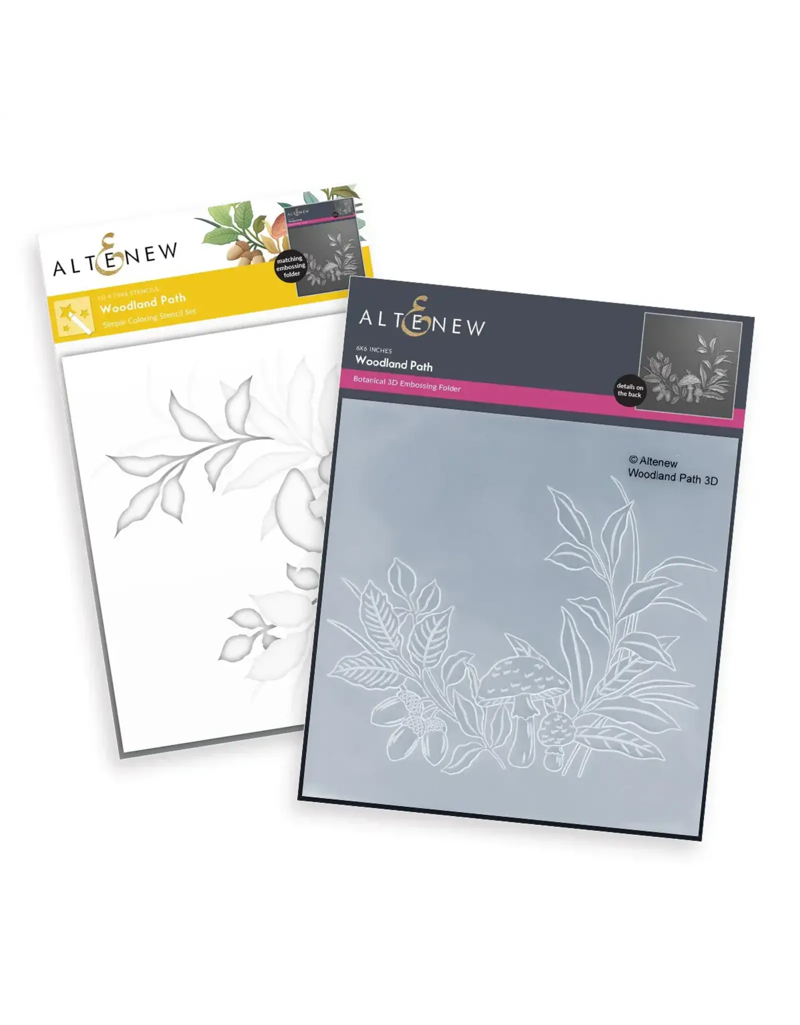 ALTENEW ALTENEW WOODLAND PATH 3D EMBOSSING FOLDER AND STENCIL SET BUNDLE
