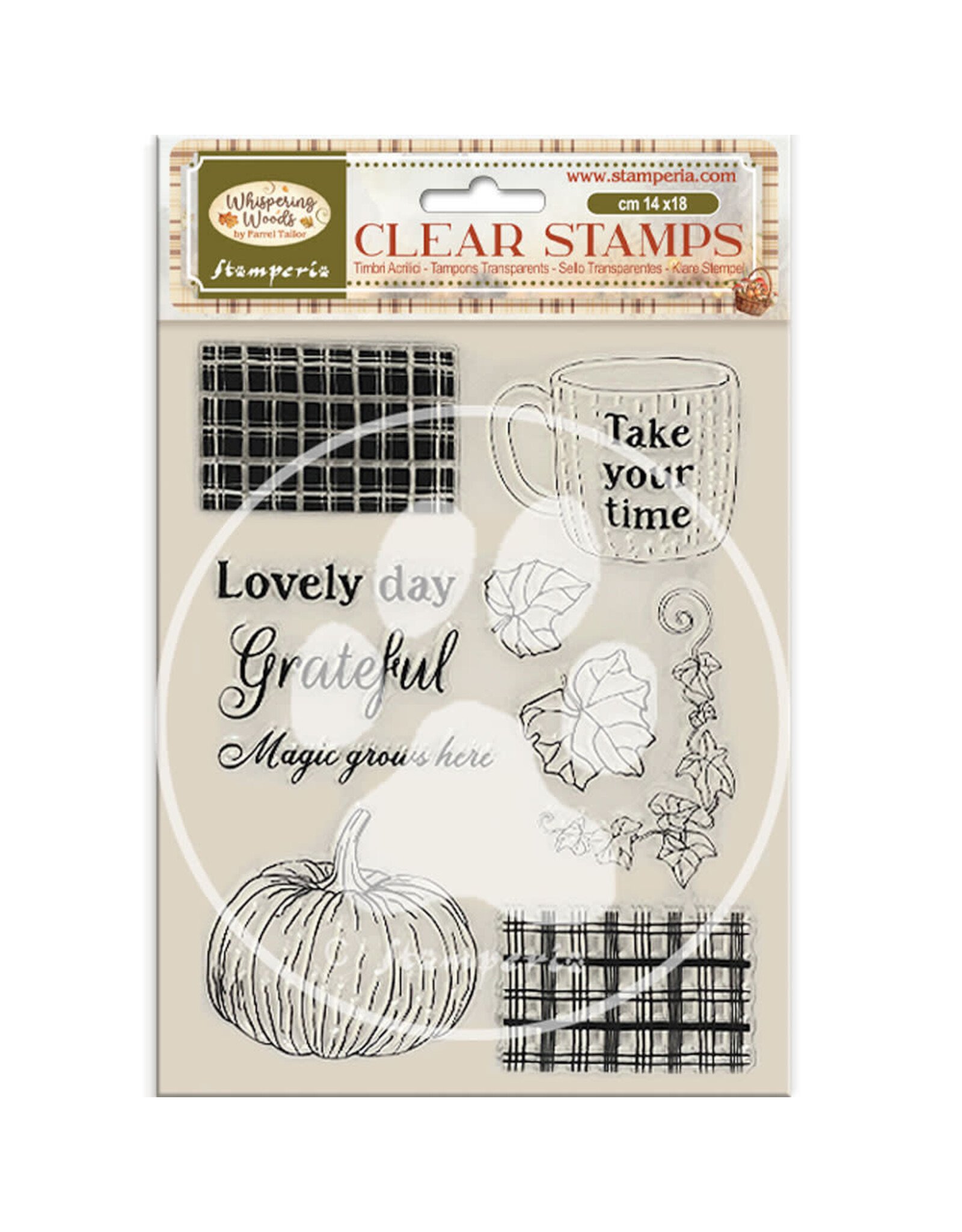 STAMPERIA STAMPERIA WHISPERING WOODS CUP AND PUMPKIN CLEAR STAMP SET