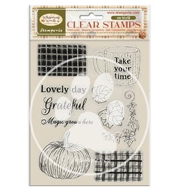 STAMPERIA STAMPERIA WHISPERING WOODS CUP AND PUMPKIN CLEAR STAMP SET