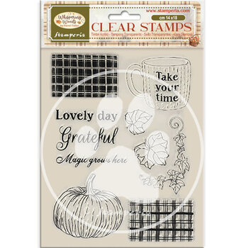 STAMPERIA STAMPERIA WHISPERING WOODS CUP AND PUMPKIN CLEAR STAMP SET