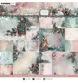 STUDIOLIGHT STUDIOLIGHT JENINE'S MINDFUL ART COLLECTION CHRISTMAS BLUSH BACKGROUNDS 8x8 PAPER PAD