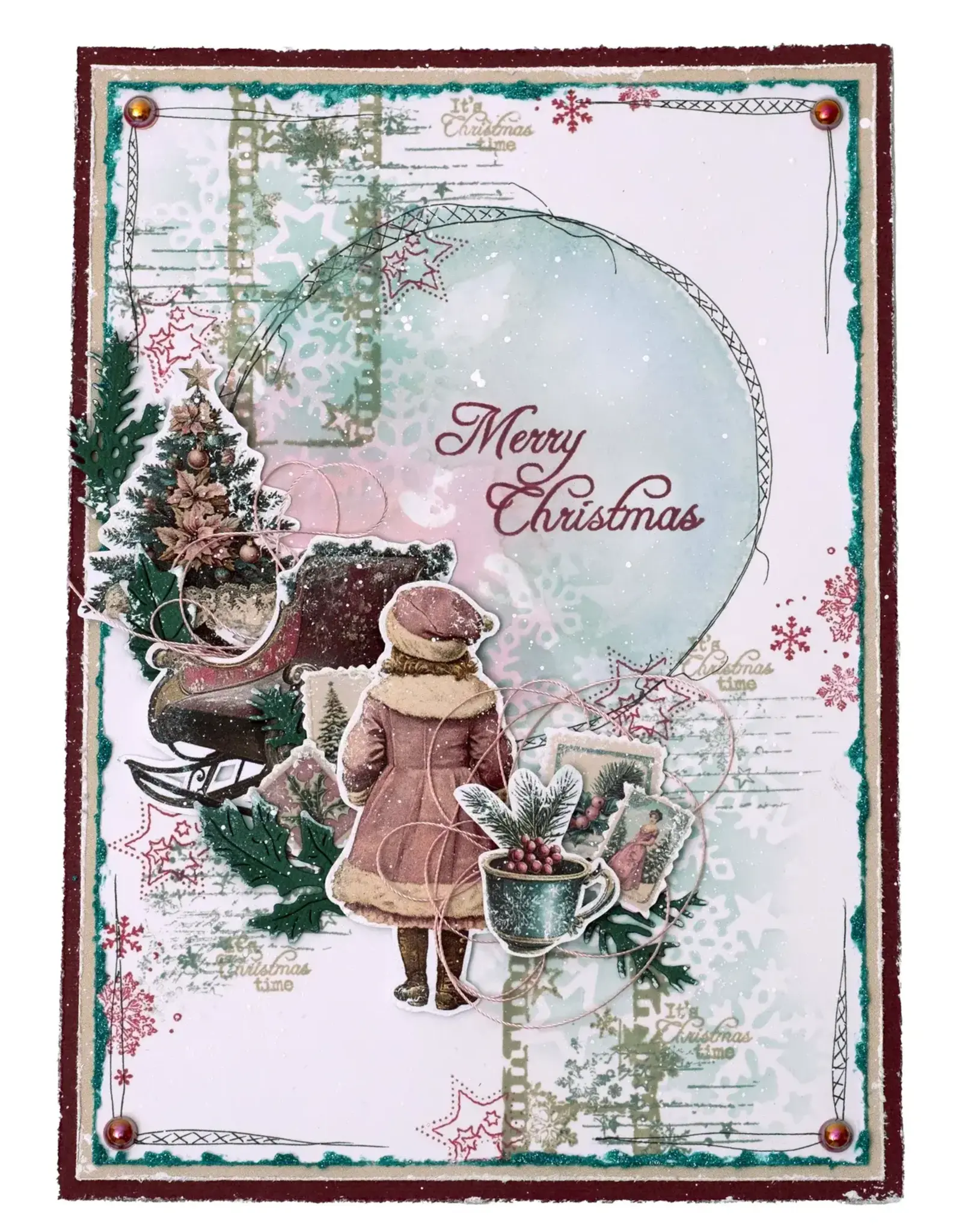 STUDIOLIGHT STUDIOLIGHT JENINE'S MINDFUL ART COLLECTION CHRISTMAS BLUSH PAPER PAD PAPER ELEMENTS DIE-CUTS