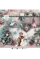 STUDIOLIGHT STUDIOLIGHT JENINE'S MINDFUL ART COLLECTION CHRISTMAS BLUSH 8x8 BACKGROUNDS & ELEMENTS COLLAGE  PAPER PAD