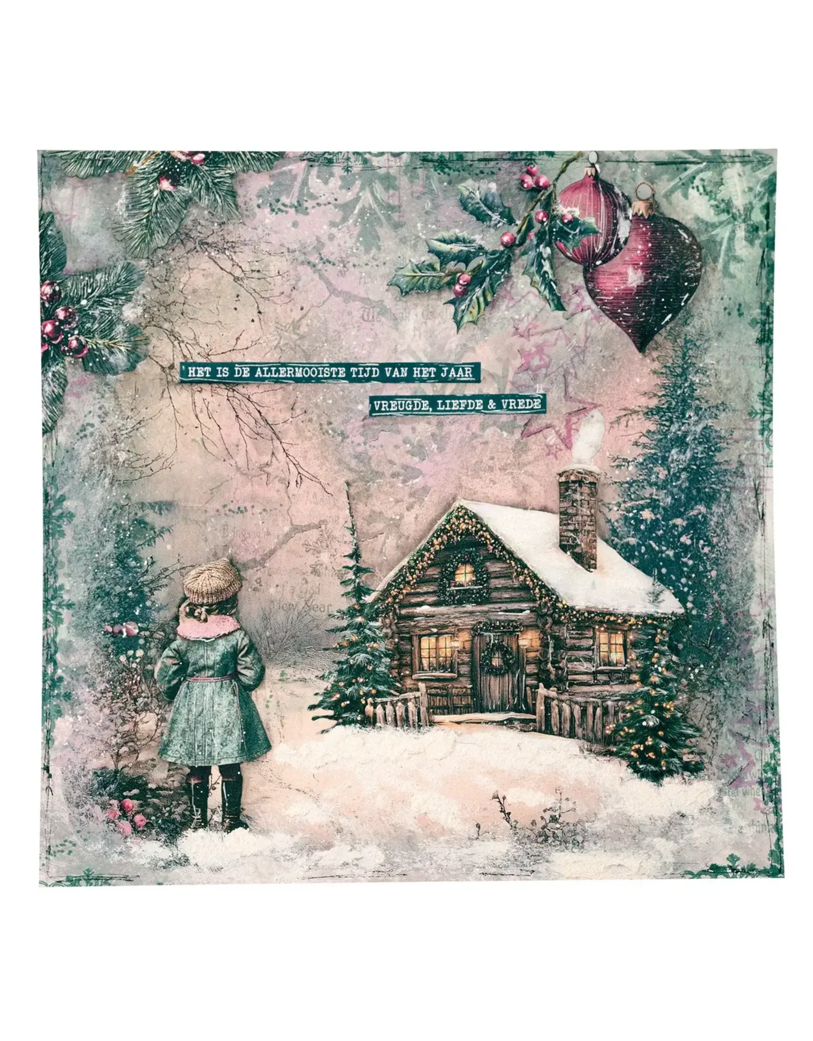 STUDIOLIGHT STUDIOLIGHT JENINE'S MINDFUL ART COLLECTION CHRISTMAS BLUSH CLEAR STAMP SET