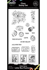 ARDEN CREATIVE STUDIO ARDEN CREATIVE STUDIO MAKER SERIES LETTER BOX POSTMARKS 4x8 CLEAR STAMP SET