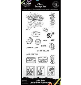 ARDEN CREATIVE STUDIO ARDEN CREATIVE STUDIO MAKER SERIES LETTER BOX POSTMARKS 4x8 CLEAR STAMP SET