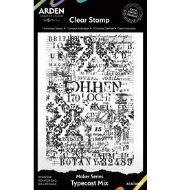 ARDEN CREATIVE STUDIO ARDEN CREATIVE STUDIO MAKER SERIES TYPECAST MIX 4x6 BACKGROUND CLEAR STAMP
