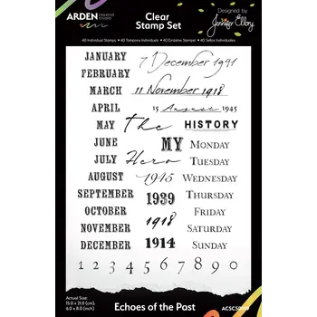ARDEN CREATIVE STUDIO ARDEN CREATIVE STUDIO ECHOES OF THE PAST 6x8 CLEAR STAMP SET