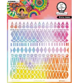 STUDIOLIGHT STUDIOLIGHT ART BY MARLENE PRETTY SHAPES 8x8 MASKS STENCIL