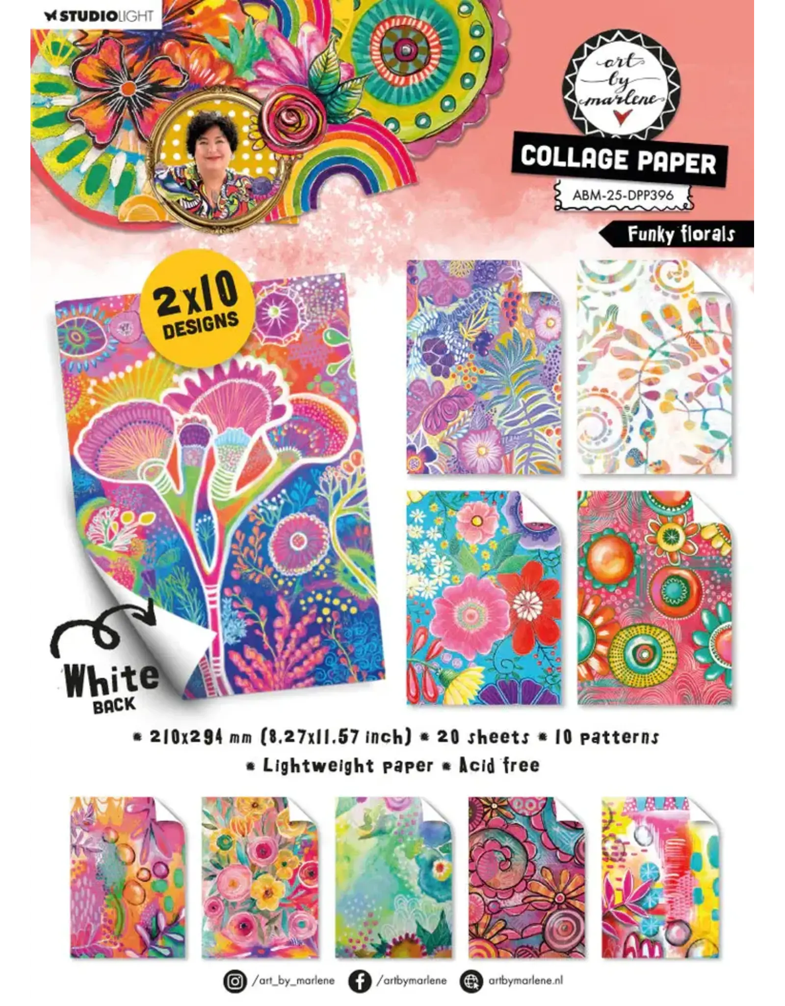 STUDIOLIGHT STUDIOLIGHT ART BY MARLENE FUNKY FLORALS COLLAGE PAPER