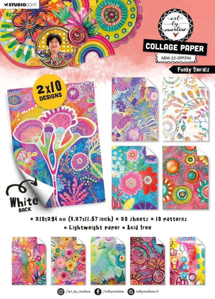 STUDIOLIGHT STUDIOLIGHT ART BY MARLENE FUNKY FLORALS COLLAGE PAPER