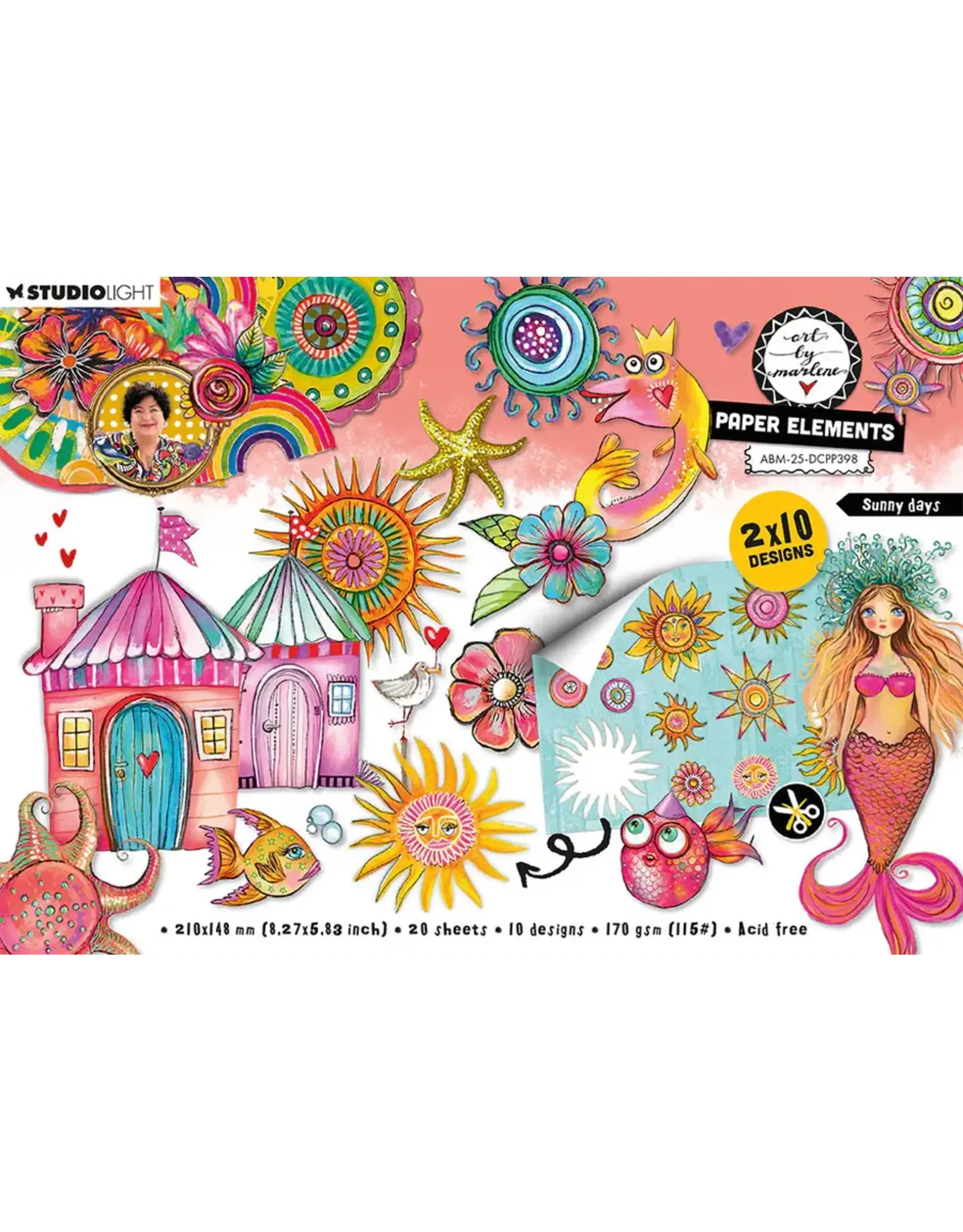 STUDIOLIGHT STUDIOLIGHT ART BY MARLENE SUNNY DAYS DIE-CUT PAPER PAD PAPER ELEMENTS