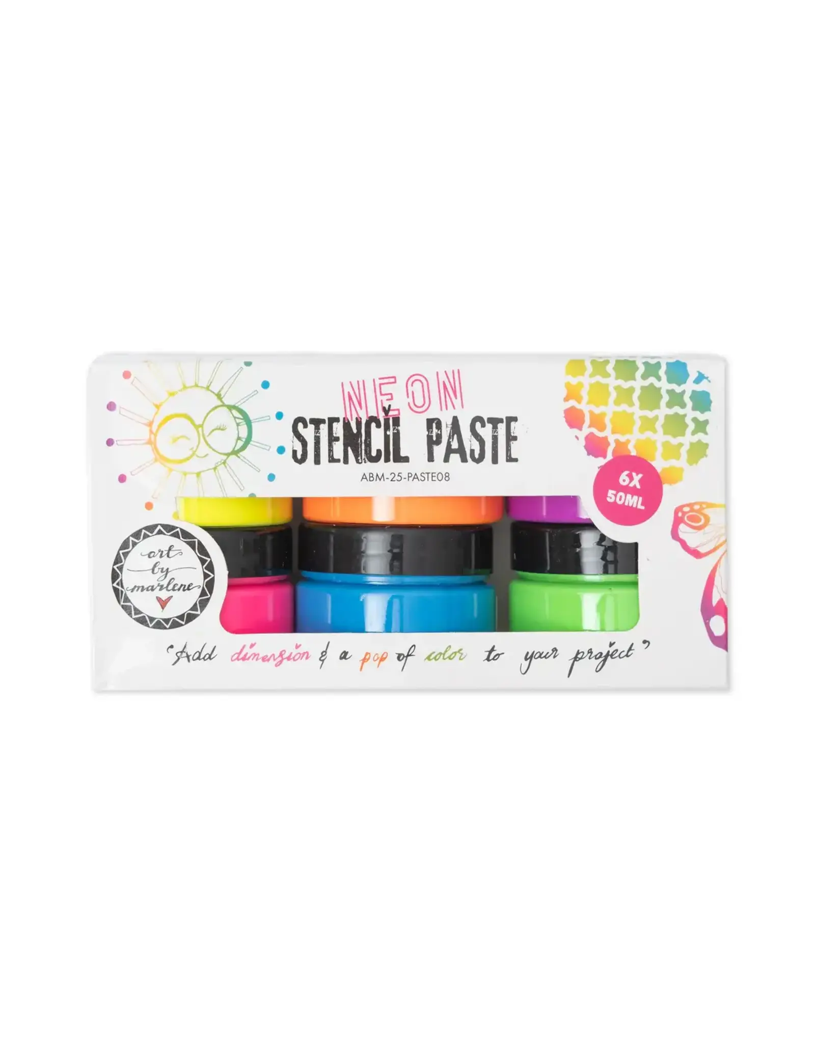 STUDIOLIGHT STUDIOLIGHT ART BY MARLENE NEON COLORS STENCIL PASTE SET