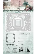 STUDIOLIGHT STUDIOLIGHT JENINE'S MINDFUL ART COLLECTION CHRISTMAS BLUSH SNOWY ATC CLEAR STAMP & DIE SET
