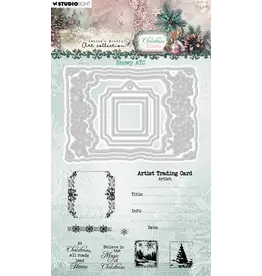 STUDIOLIGHT STUDIOLIGHT JENINE'S MINDFUL ART COLLECTION CHRISTMAS BLUSH SNOWY ATC CLEAR STAMP & DIE SET