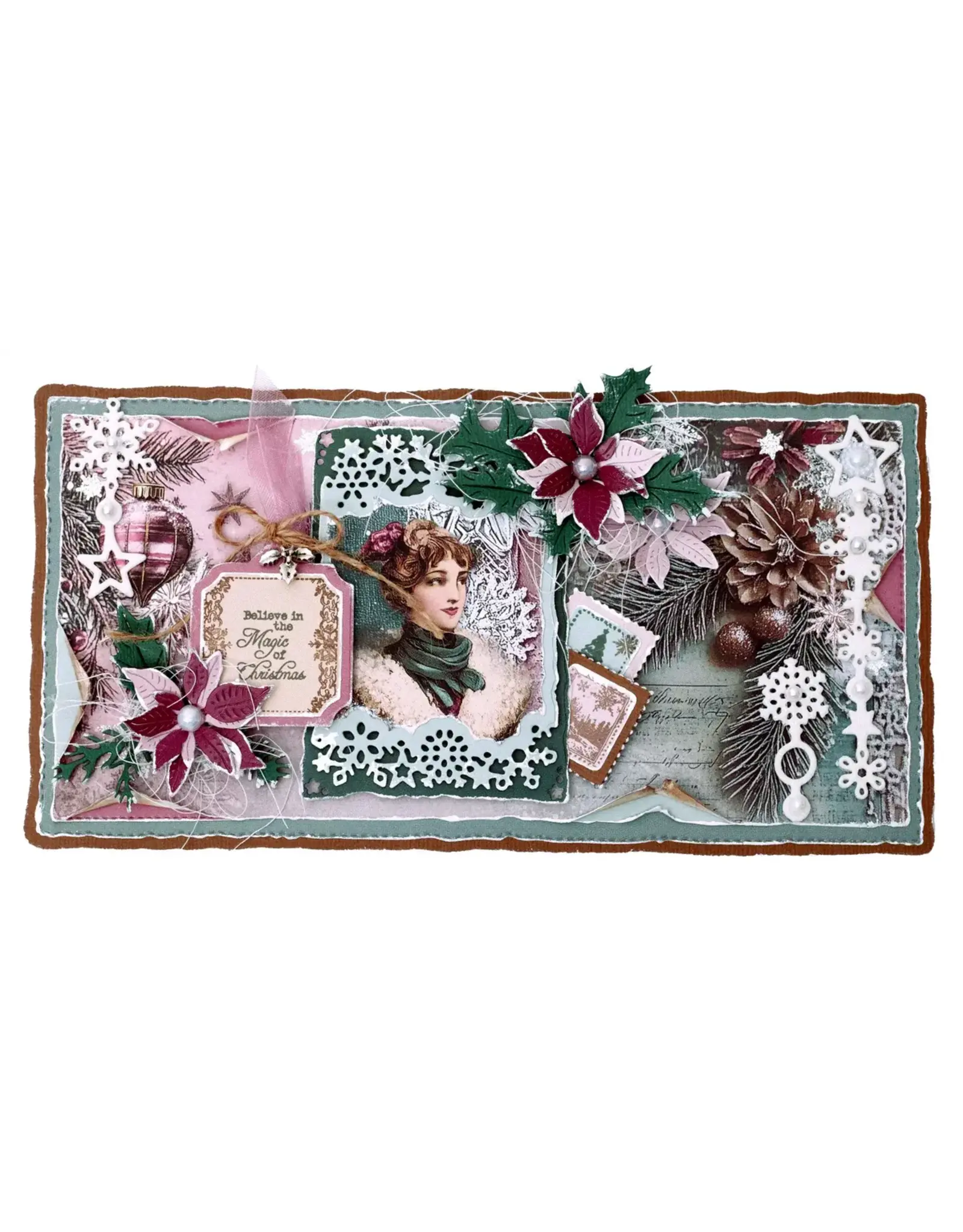 STUDIOLIGHT STUDIOLIGHT JENINE'S MINDFUL ART COLLECTION CHRISTMAS BLUSH SNOWY ATC CLEAR STAMP & DIE SET