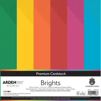 ARDEN CREATIVE STUDIO ARDEN CREATIVE STUDIO BRIGHTS 12x12 PREMIUM CARDSTOCK 24/PK