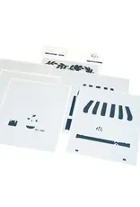PINKFRESH PINKFRESH STUDIO FLOWER MARKET STENCIL SET 6/PK