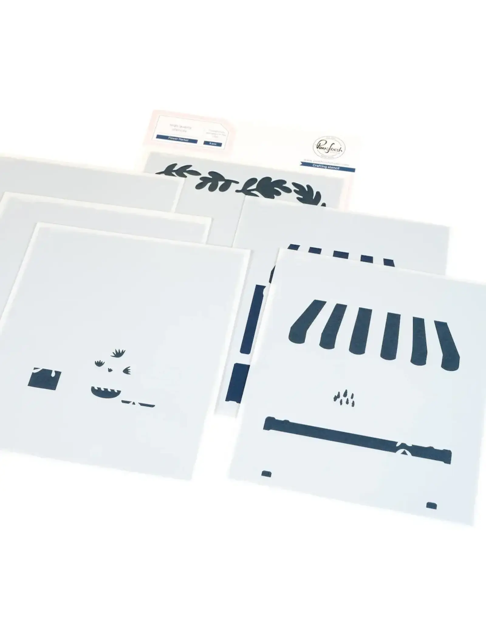 PINKFRESH PINKFRESH STUDIO FLOWER MARKET STENCIL SET 6/PK
