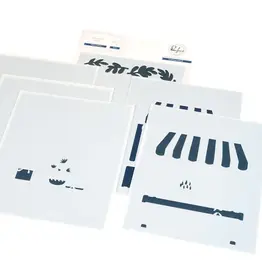PINKFRESH PINKFRESH STUDIO FLOWER MARKET STENCIL SET 6/PK