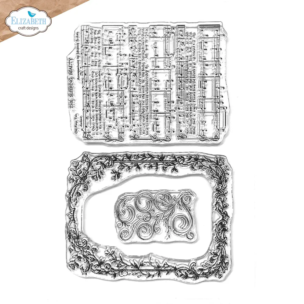 ELIZABETH CRAFT DESIGNS ELIZABETH CRAFT DESIGNS EVERYDAY ELEMENTS BY ANNETTE GREEN MUSIC & ORNATE FRAME CLEAR STAMP SET