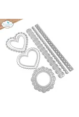 ELIZABETH CRAFT DESIGNS ELIZABETH CRAFT DESIGNS EVERYDAY ELEMENTS BY ANNETTE GREEN LACE, HEART & DOILY DIE SET