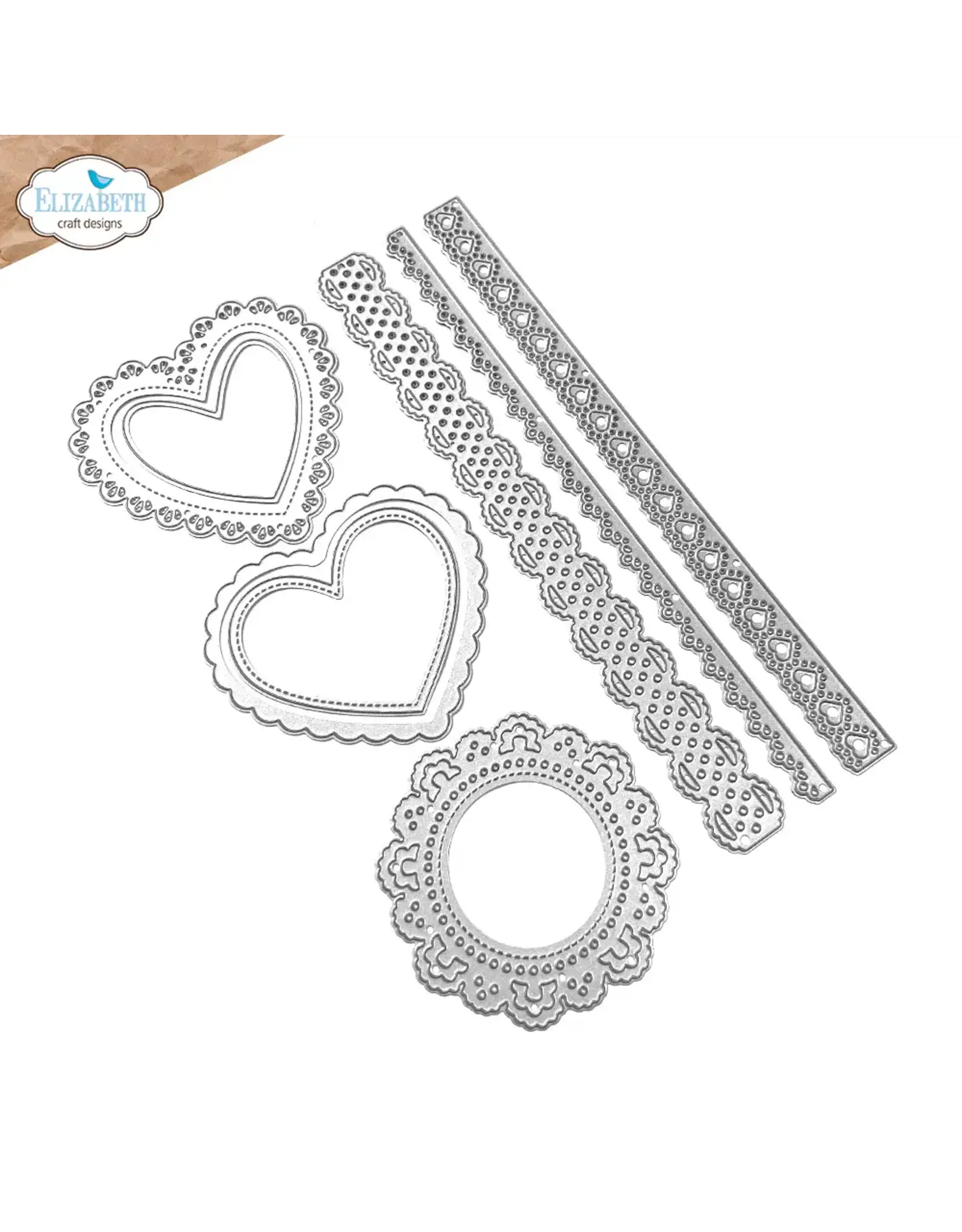 ELIZABETH CRAFT DESIGNS ELIZABETH CRAFT DESIGNS EVERYDAY ELEMENTS BY ANNETTE GREEN LACE, HEART & DOILY DIE SET
