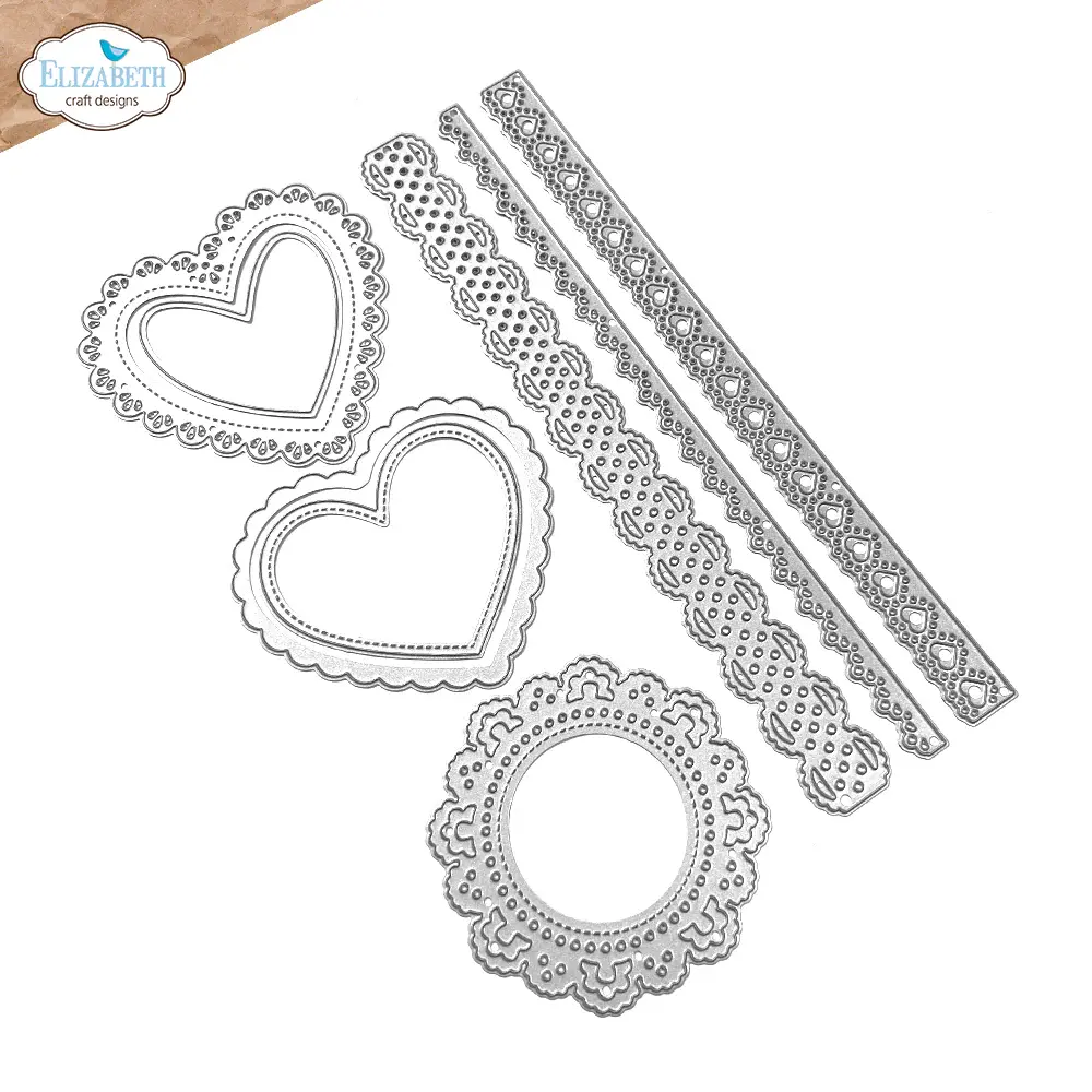 ELIZABETH CRAFT DESIGNS ELIZABETH CRAFT DESIGNS EVERYDAY ELEMENTS BY ANNETTE GREEN LACE, HEART & DOILY DIE SET