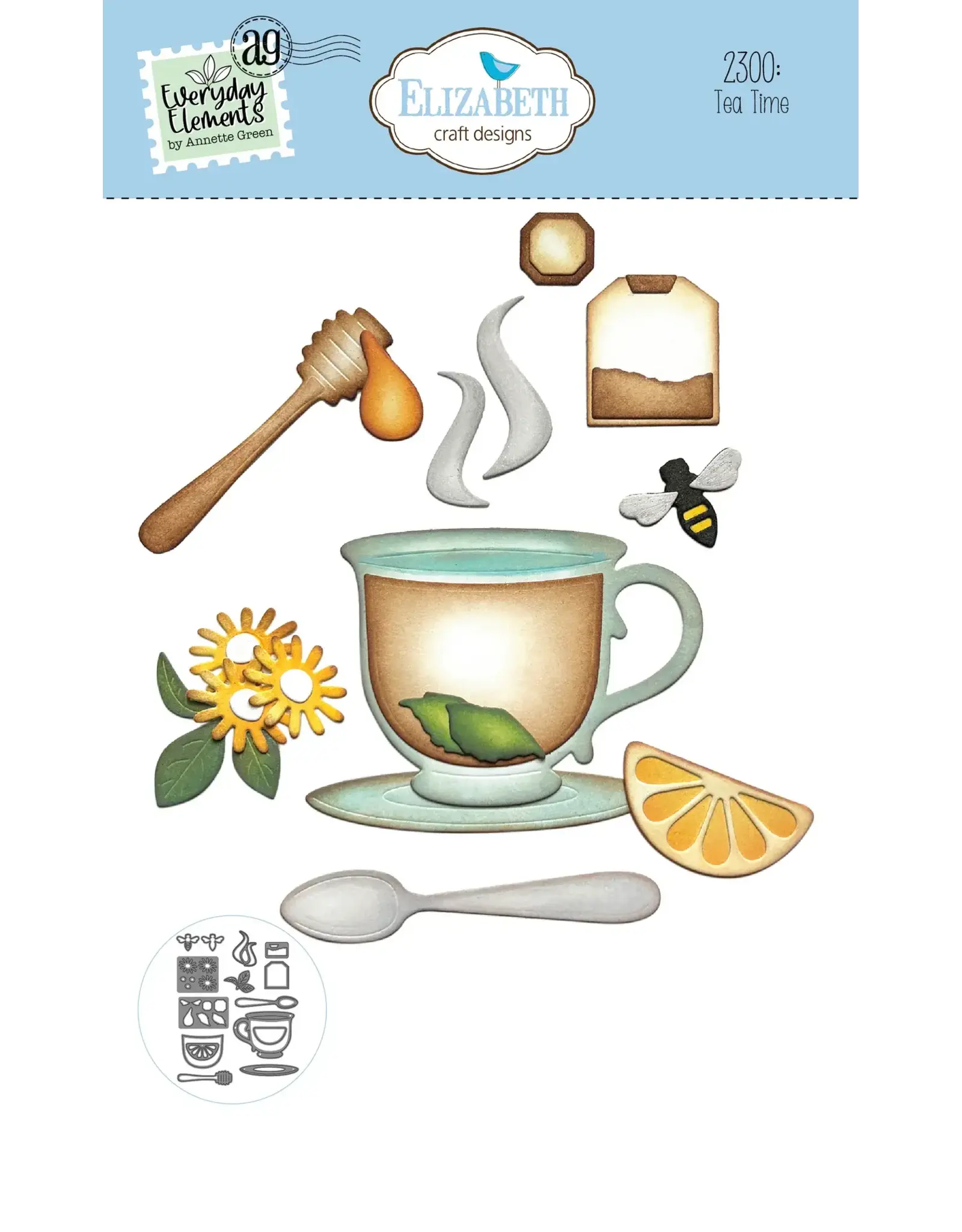 ELIZABETH CRAFT DESIGNS ELIZABETH CRAFT DESIGNS EVERYDAY ELEMENTS BY ANNETTE GREEN TEA TIME DIE SET