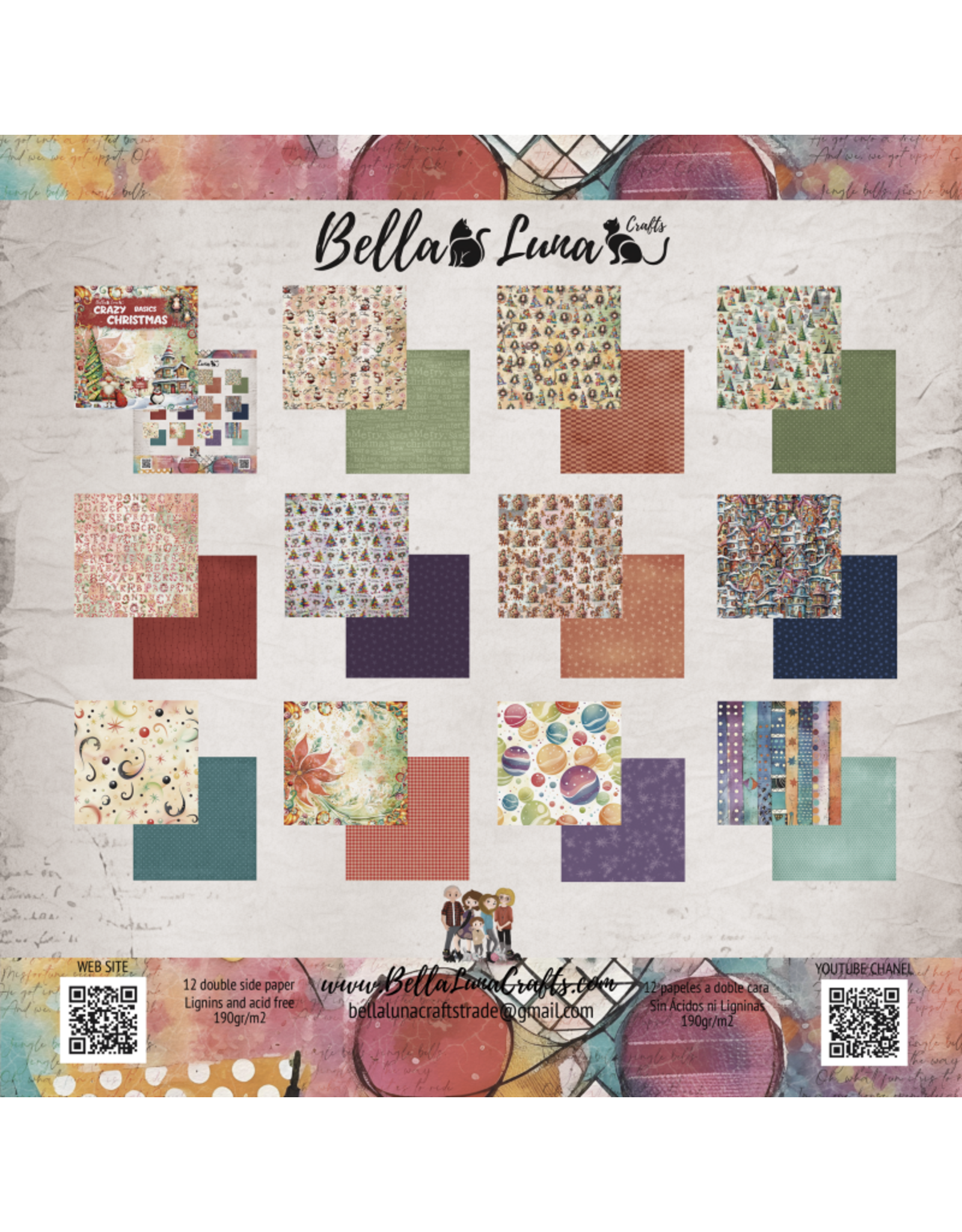 BELLA LUNA BELLA LUNA CRAZY CHRISTMAS BASICS 8x8 COLLECTION PACK
