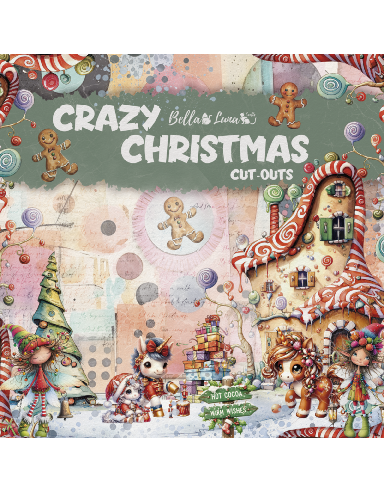 BELLA LUNA BELLA LUNA CRAZY CHRISTMAS CUT OUTS 8x8 COLLECTION PACK