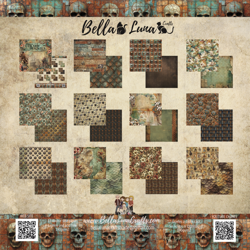 BELLA LUNA BELLA LUNA CURSED PIRATES BASICS 12x12 COLLECTION PACK