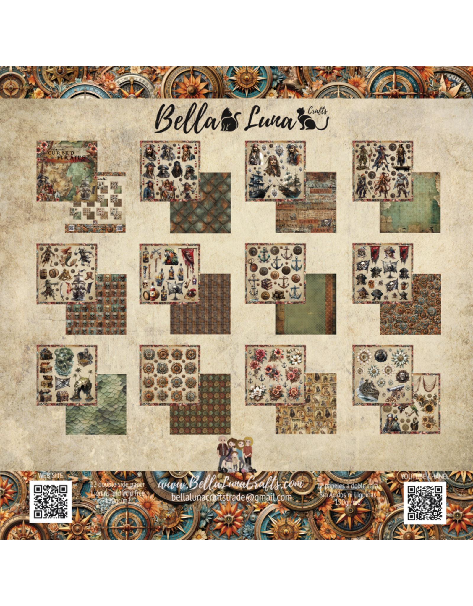 BELLA LUNA BELLA LUNA CURSED PIRATES CUT OUTS 8x8 COLLECTION PACK