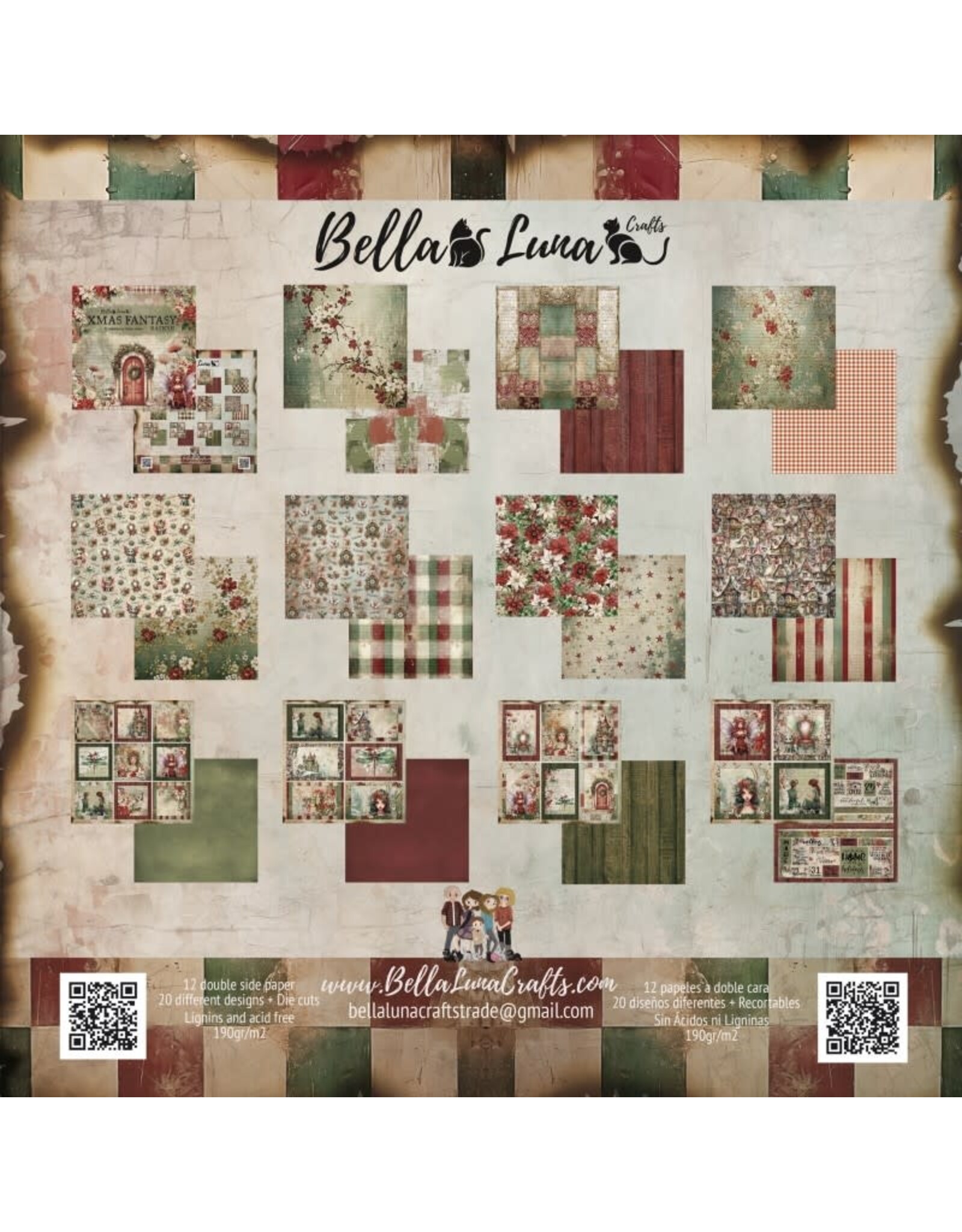 BELLA LUNA BELLA LUNA XMAS FANTASY BASICS 8x8 COLLECTION PACK
