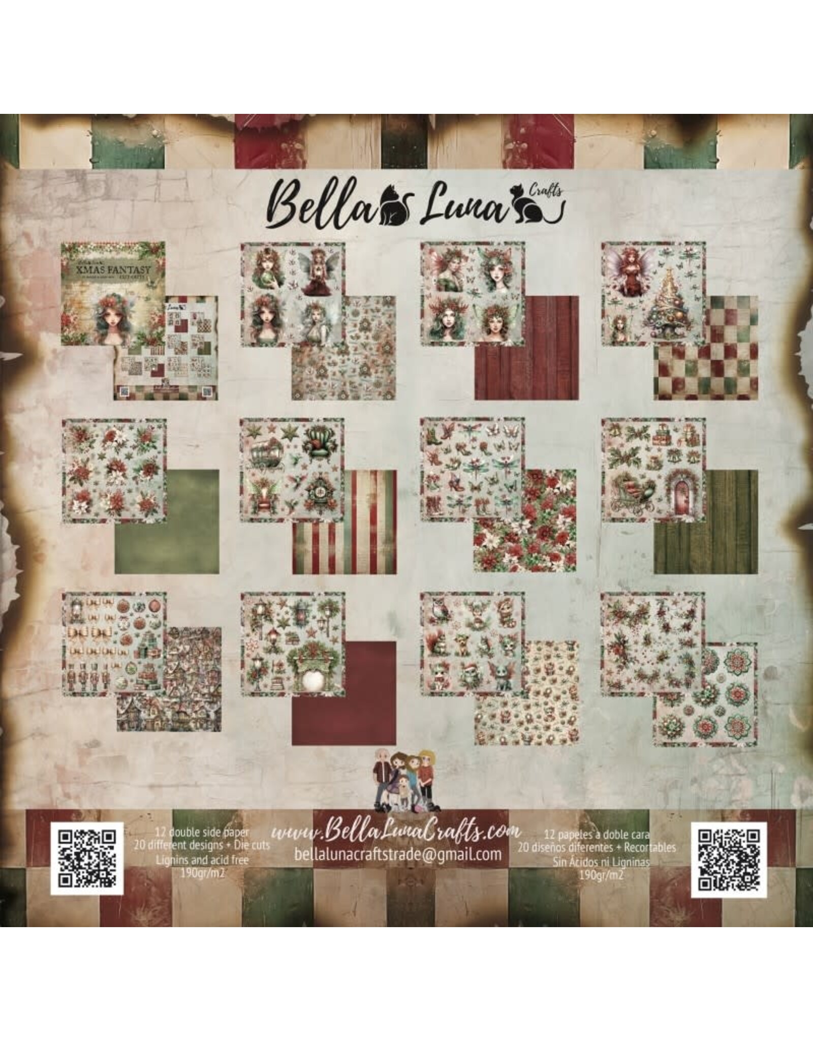 BELLA LUNA BELLA LUNA XMAS FANTASY CUT OUTS 8x8 COLLECTION PACK