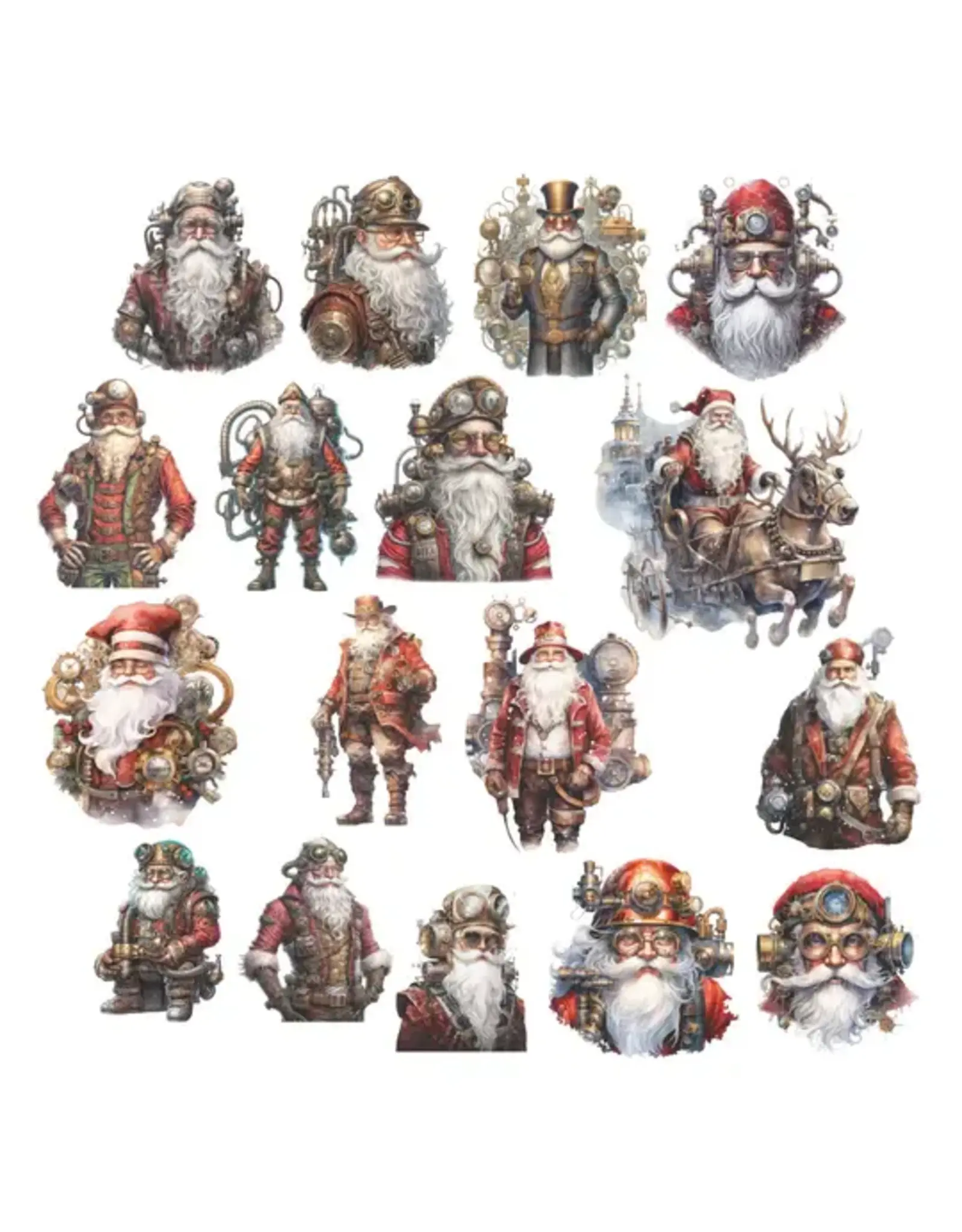 SIMPLY STATED SIMPLY STATED STEAMPUNK CHRISTMAS SANTA EPHEMERA