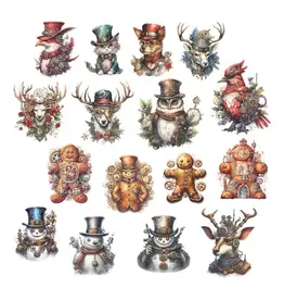 SIMPLY STATED SIMPLY STATED STEAMPUNK CHRISTMAS CHARACTER EPHEMERA