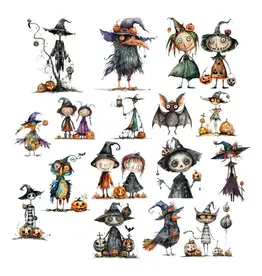SIMPLY STATED SIMPLY STATED HALLOWEEN TOWN QUIRKY CHARACTER EPHEMERA