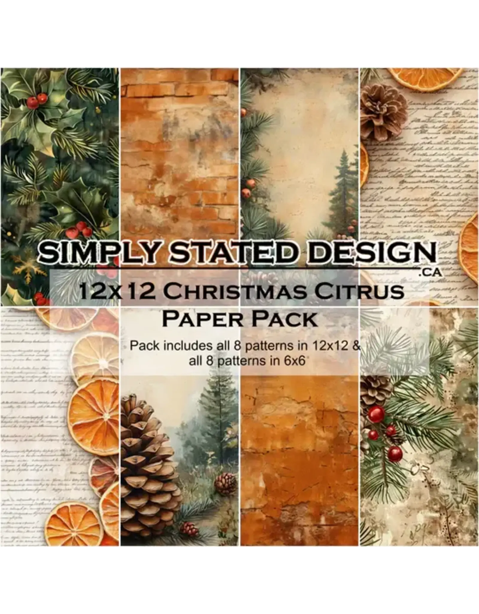 SIMPLY STATED SIMPLY STATED CHRISTMAS CITRUS 12x12 PAPER PACK