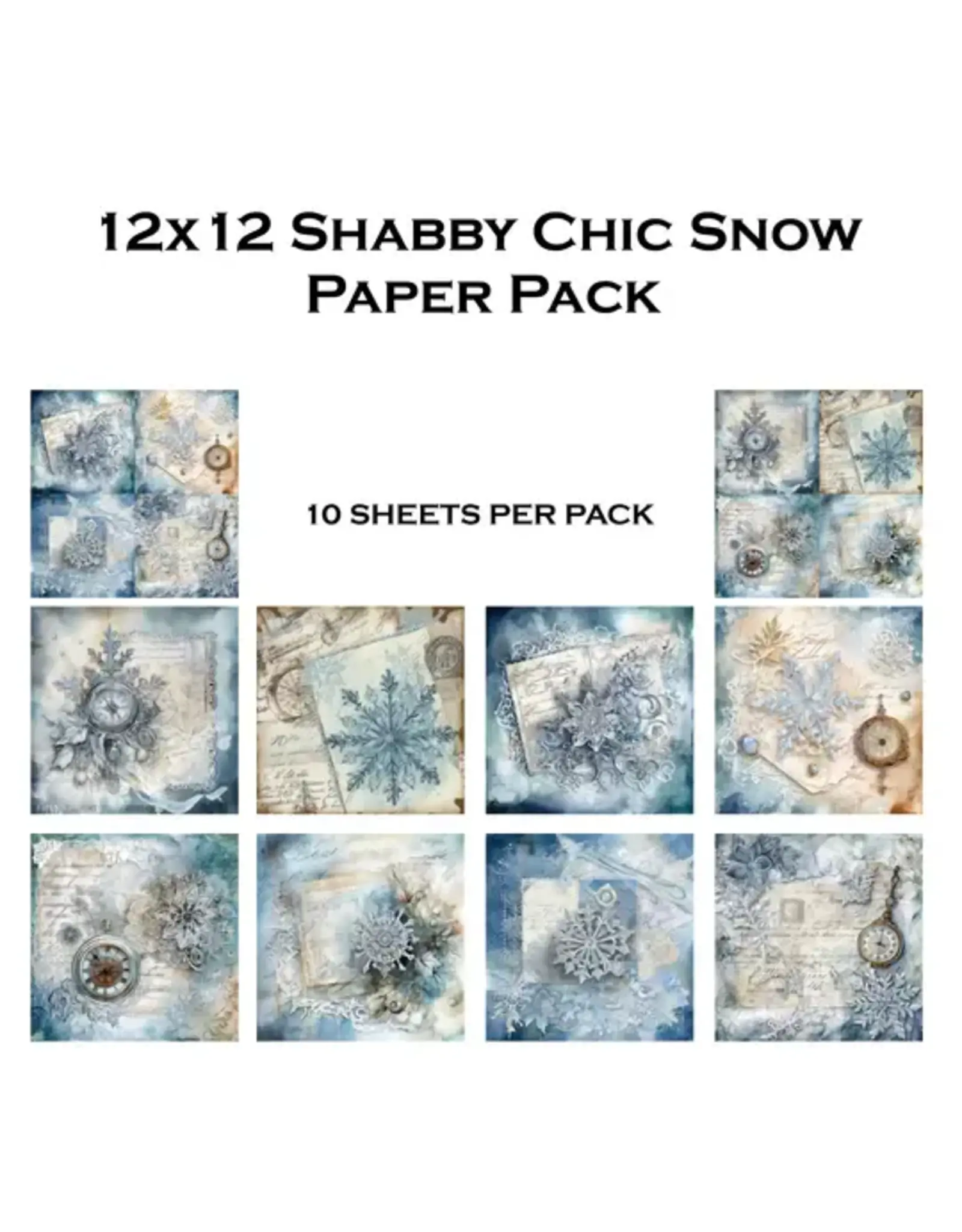 SIMPLY STATED SIMPLY STATED SHABBY CHIC SNOW 12x12 PAPER PACK