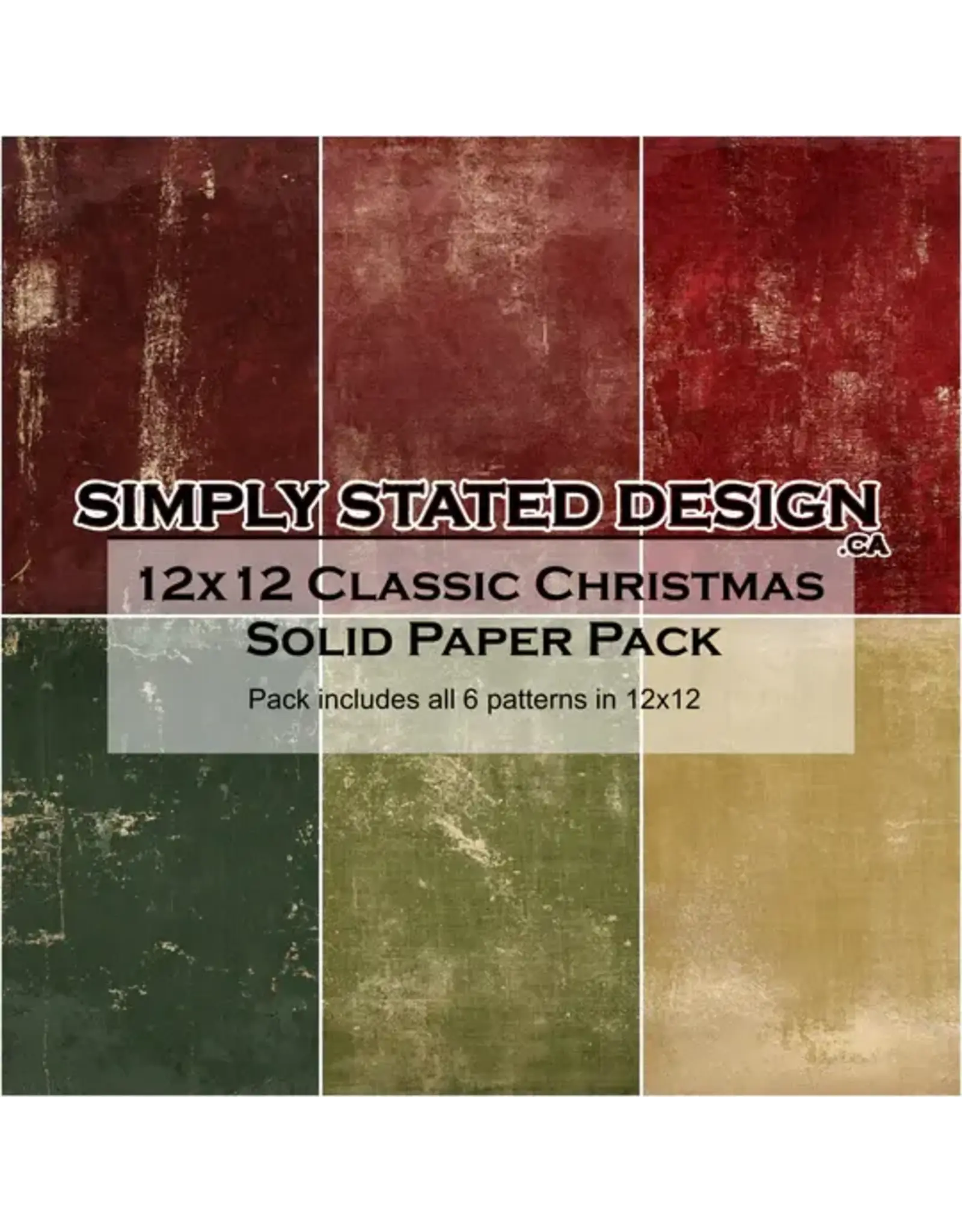 SIMPLY STATED SIMPLY STATED CLASSIC CHRISTMAS 12x12 SOLID PAPER PACK