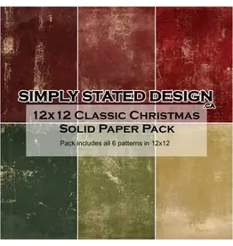 SIMPLY STATED SIMPLY STATED CLASSIC CHRISTMAS 12x12 SOLID PAPER PACK